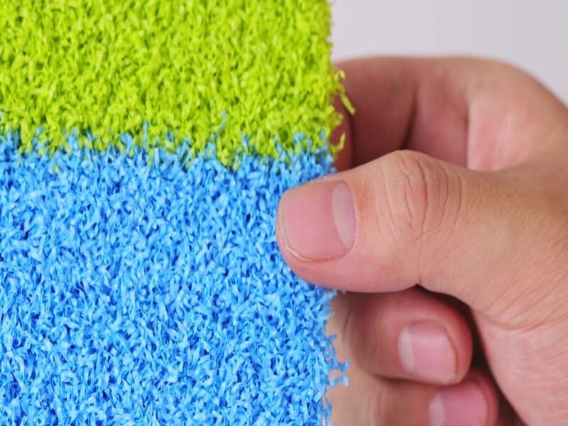 Industrial gym turf rolls in production